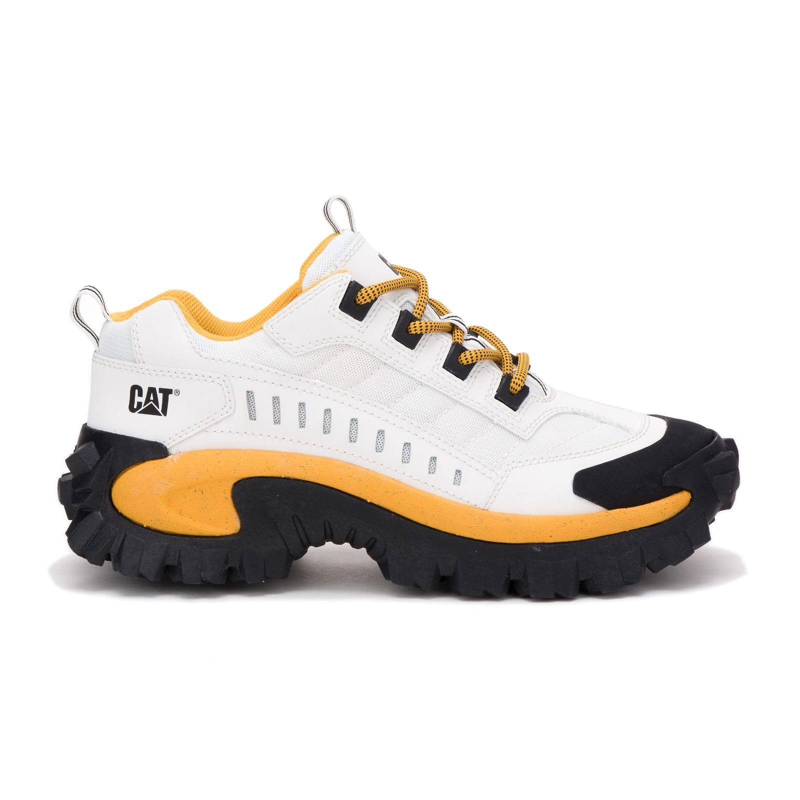 Caterpillar Intruder - Mens Casual Shoes - White Yellow - NZ (847JMVWLS)